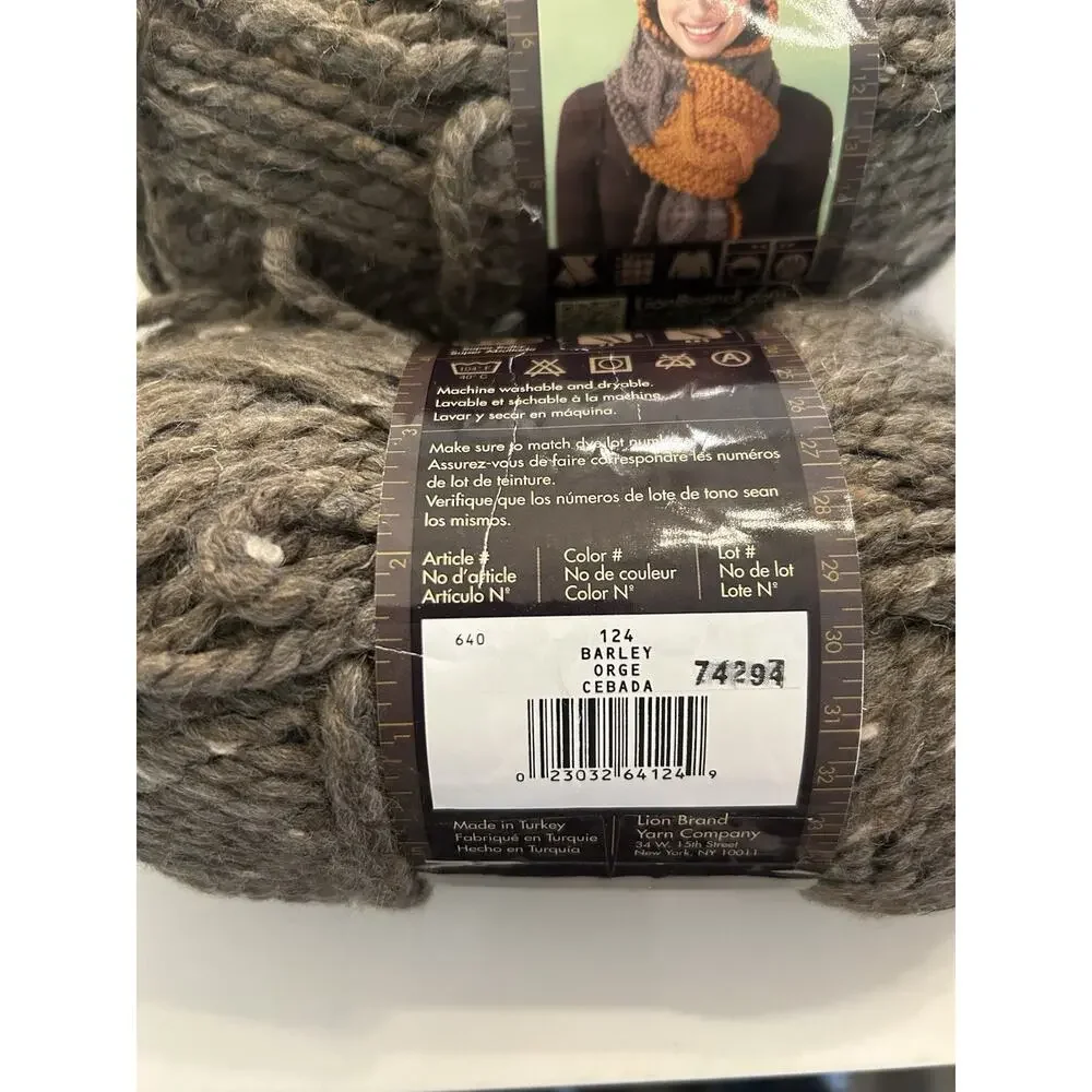 Vtg Lot of 8 Skeins Lion Brand Wool Ease Thick Quick Yarn 124 Barley Orge Cebada